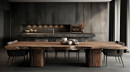 Wall Mural - table dark grey wood texture