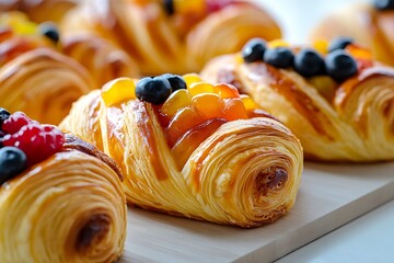 Sticker - Close up of delicious fruit pastries