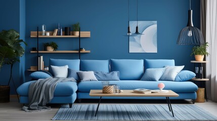 Wall Mural - cozy interior blue