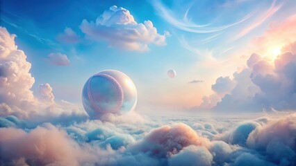 Wall Mural - Serene Celestial Sphere Above a Sea of Clouds at Dawn