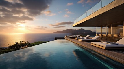 Canvas Print - infinity house pool