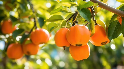 Wall Mural - fruit persimmon tree