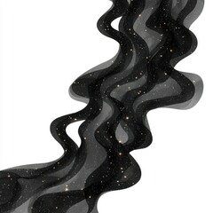 Wall Mural - abstract black and gold galaxy wave