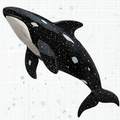 Wall Mural - celestial orca a cosmic whale in artistic watercolor style