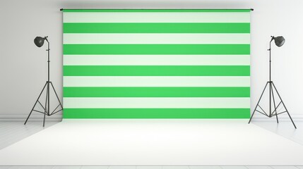 Canvas Print - bold green stripe background