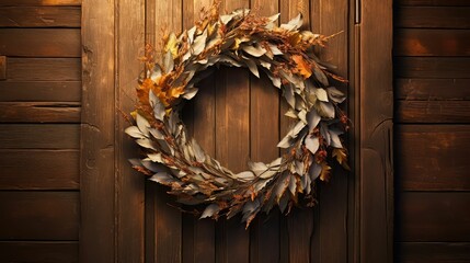 Canvas Print - entrance leaves wreath