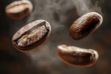 Poster - Roasted Coffee Beans in Motion