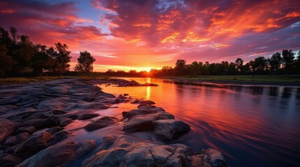 Wall Mural - sunreflection clean river water