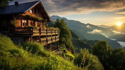 Poster - views house on mountain