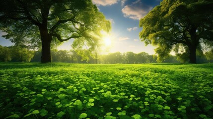 Canvas Print - serene green clovers