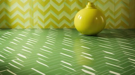 Poster - geometric green zig zag pattern