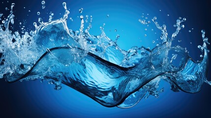 Canvas Print - high blue water splash