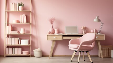 Poster - home pink interior design