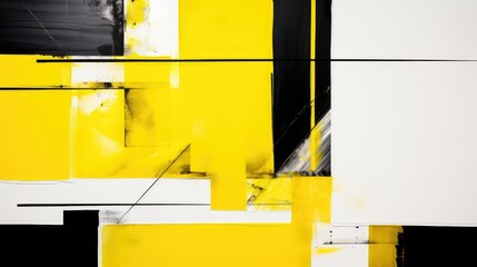 Wall Mural - minimalist yellow black white