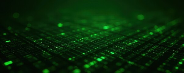 Abstract dark green digital matrix, futuristic tech design, innovation, space