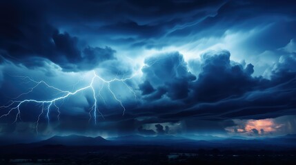 Wall Mural - lightning blue clouds