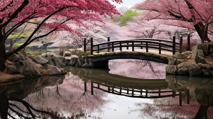 Canvas Print - traditional japan cherry background