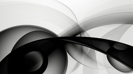 Wall Mural - curves abstract black and white background