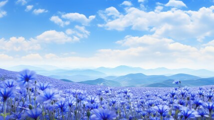 Poster - flowers spring blue background