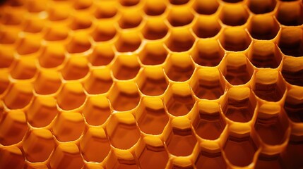 Poster - background yellow honeycomb pattern