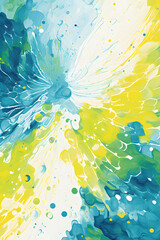 Wall Mural - yellow green blue and white funky texture design abstract geometric pattern graphics poster backgrou