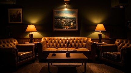 Wall Mural - photograph couch club lighting