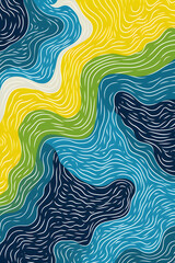 Wall Mural - yellow green blue and white funky texture design abstract geometric pattern graphics poster backgrou