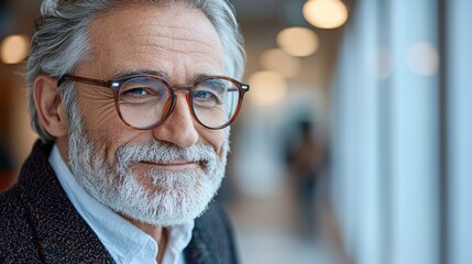 Canvas Print - Doctor Fitting Glasses on a Cheerful Aged Patient.