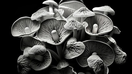 Wall Mural - gills black and white plant