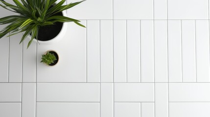 Poster - square white tile pattern