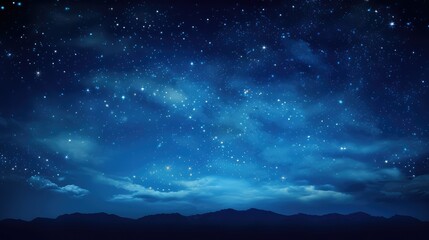 Canvas Print - night blue sky stars