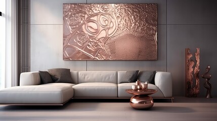 Canvas Print - metallic art rose gold