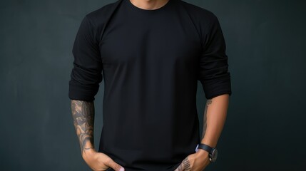 Wall Mural - plain black blank shirt