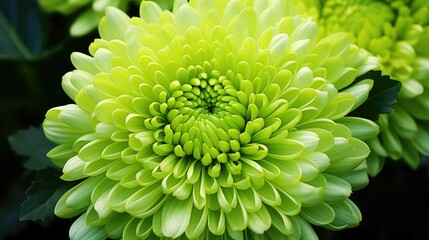 Poster - petals green chrysanthemum