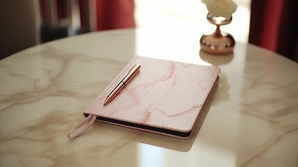 Wall Mural - pen rose gold marble