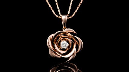 Wall Mural - necklace rose gold diamond