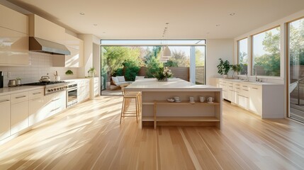 Wall Mural - modern light wood floor