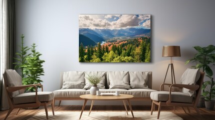 Wall Mural - painting canvas wall mock up