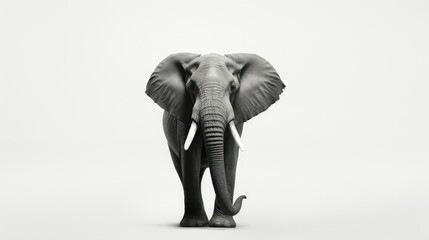 Poster - contrast elephant black and white