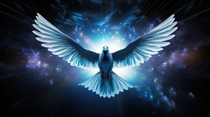 Poster - mesmerizing blue dove graphic