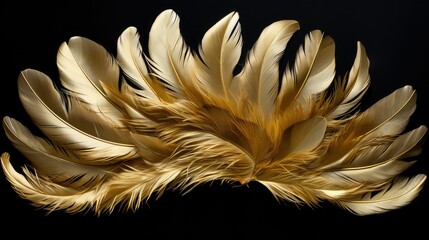 Canvas Print - display gold feather