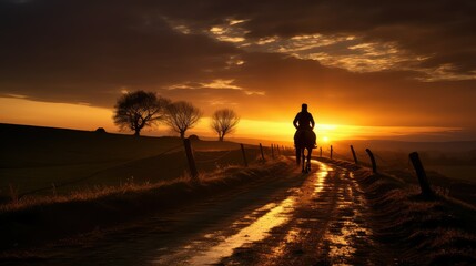 Poster - ethereal dirt road sunset