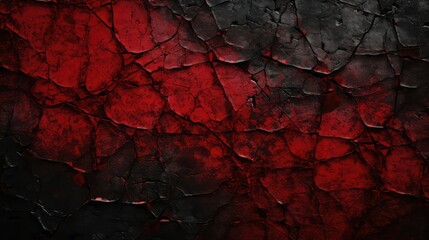 Wall Mural - cracks black and red grunge background