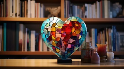 Wall Mural - colorful glass heart