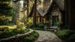 © vectorwin - forest house landscape