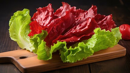 Poster - fresh lettuce red leaf