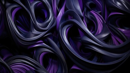 Wall Mural - sculpture black and purple abstract