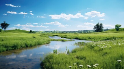 Poster - stream meadow spring