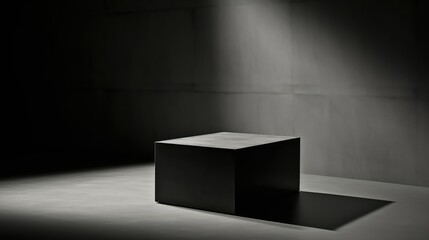 Wall Mural - minimalist textured black box