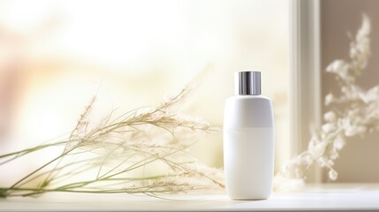 Sticker - luxurious white cosmetic bottle